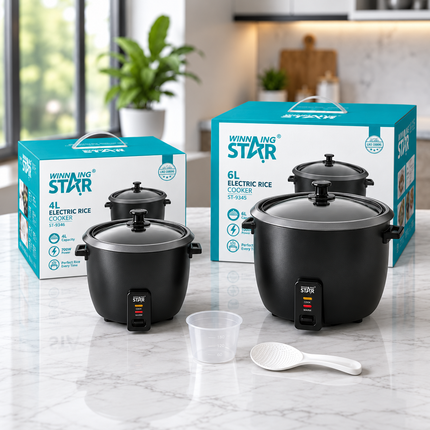 Winning Star Electric Rice Cooker Non-Stick Inner Pot Glass Lid 4L 700W 6L 1000W Automatic Keep Warm Function