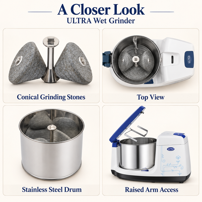 Ultra Bigg Plus 2.5L Table Top Wet Grinder 110V with Atta Kneader for Idli Dosa Batter