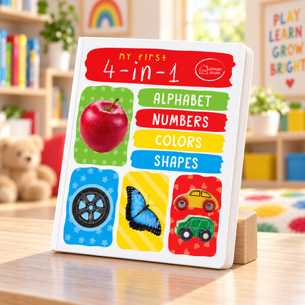 My First 4 in 1 Learning Book for Kids Alphabet Numbers Colors Shapes Preschool