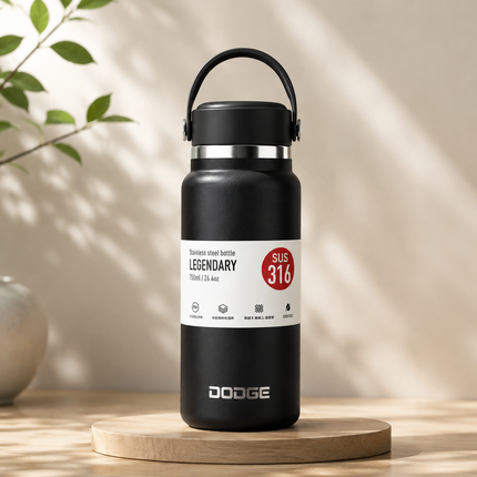 Dodge Stainless Steel Insulated Water Bottle Travel Sport Cup Hot Cold Drinks 550ml 750ml