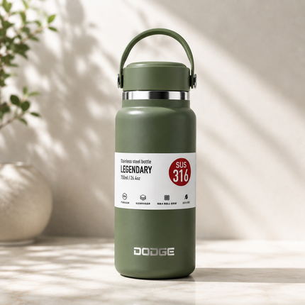 Dodge Stainless Steel Insulated Water Bottle Travel Sport Cup Hot Cold Drinks 550ml 750ml