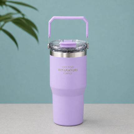 Sitarayuri Dual Drink Insulated Tumbler 600ml Hot Cold Coffee Tea Water Travel Cup Bottle