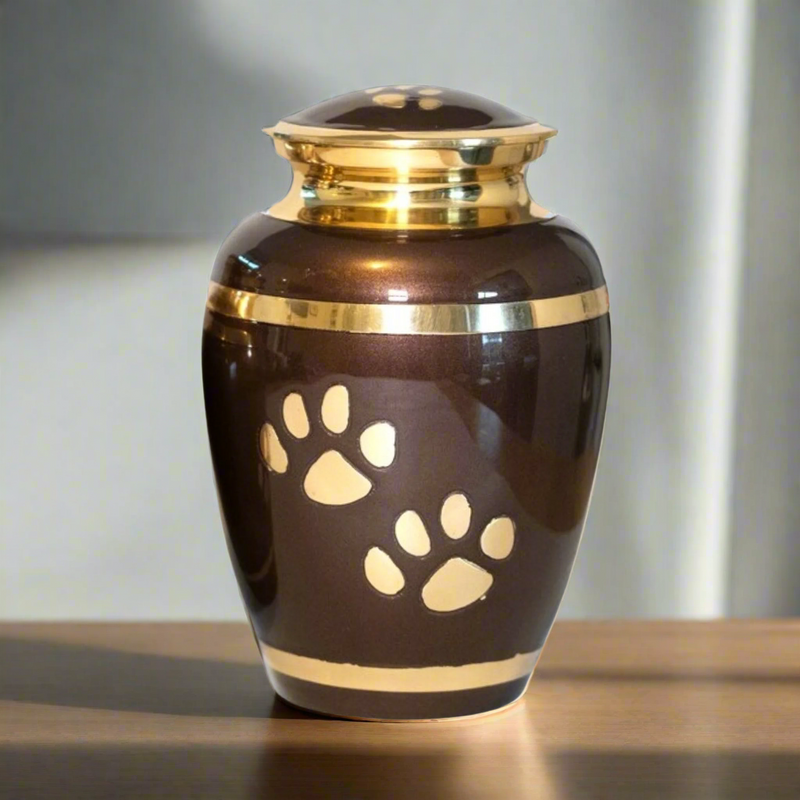 Royal Rapture Urn For Ashes Jar Paw Engraved Dog Cat Funeral Cremation Love Urn