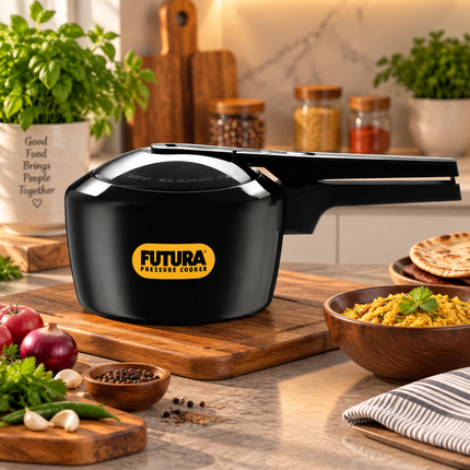 Futura by Hawkins Hard Anodized Pressure Cooker 2L 4L 5L 9L Black Cooker Everyday Cooking