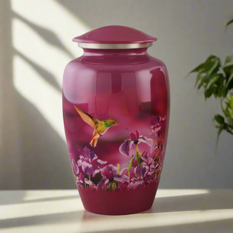 Royal Rapture Urns For Ashes Handcrafted Hummingbird Urn For Adult Female Love Urn Cremation Funeral Memorial