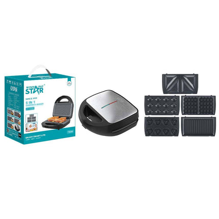 Winning Star Sandwich & Toastie Maker Non-Stick Grill Plates Classic 750W , 5-in-1 Interchangeable Plate
