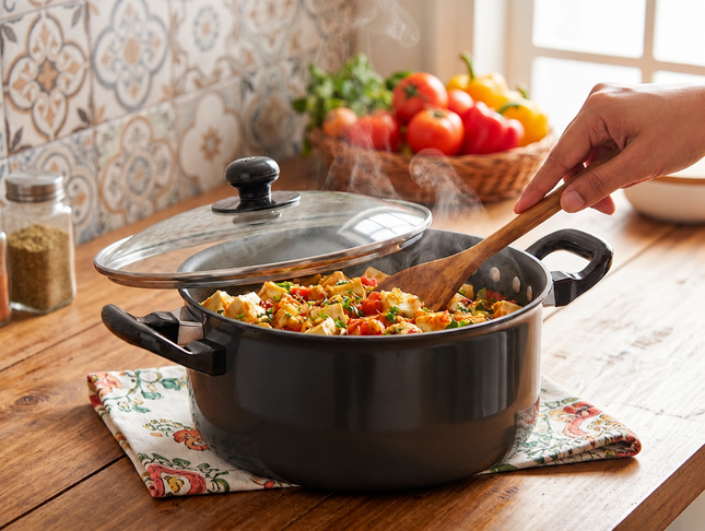 Hawkins Futura Hard Anodised Stewpot 2.25L 5L Aluminium Cookware + Lid