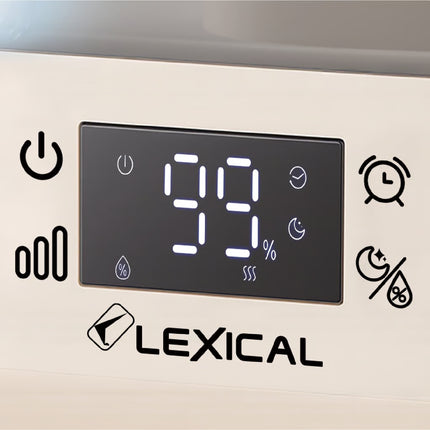 Lexical Germany 6L Ultrasonic Cool Mist Humidifier 3 Mist Levels Sleep Mode 12-Hour Timer EU Plug