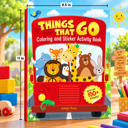 Sticker Activity Books for Kids ABC Alphabet Transport & Travel Learning
