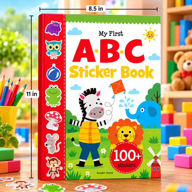 Sticker Activity Books for Kids ABC Alphabet Transport & Travel Learning