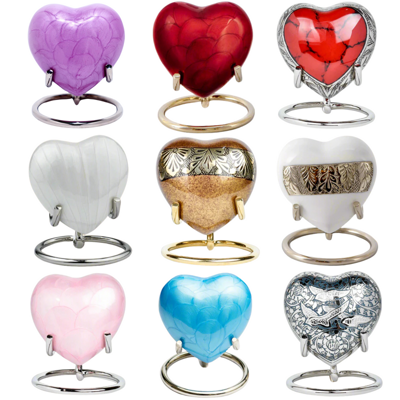 Royal Rapture Love Urn for Ashes Funeral Memorial Cremation Keepsake Heart & Stand