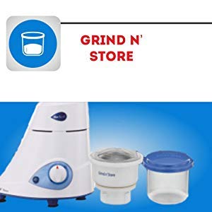 Preethi Blue Leaf Platinum MG 139 mixer grinder, 750 watt, White, 4 jars - Super Extractor juicer Jar & Storage Air-Tight Container, FBT motor White