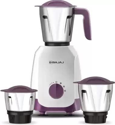 BAJAJ Elegance Ninja Series Purple 500 Mixer Grinder (3 Jars, White & Purple)