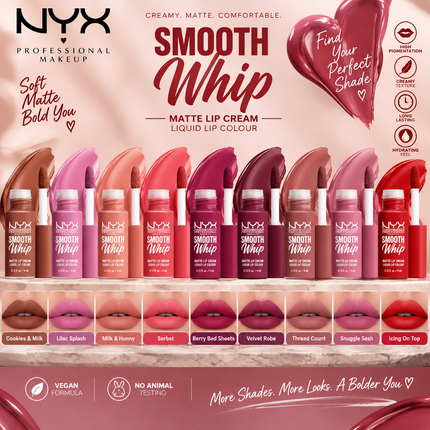 NYX Professional Makeup Lip Makeup Collection Smooth Whip Matte Lip Cream & This Is Milky Gloss