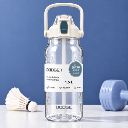 Dodge Sports Water Bottle 1.5L 2L Large Reusable Plastic Gym Travel Bottle