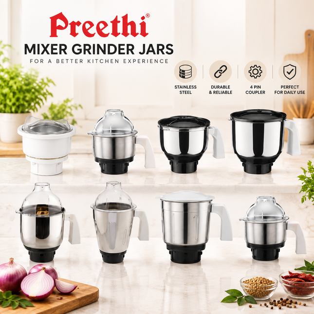 Preethi Indian Mixer Grinder Jar MGA504 MGA511 MGA514 4 Pin Replacement Jar Chutney Dry Grinding Liquid Jar
