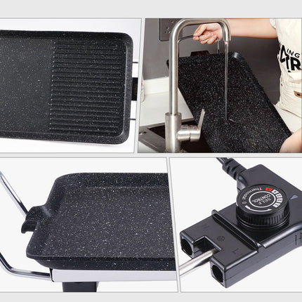 Winning Star 1600W Electric Grill Pan Non-Stick Indoor Griddle Frying Grilling Breakfast