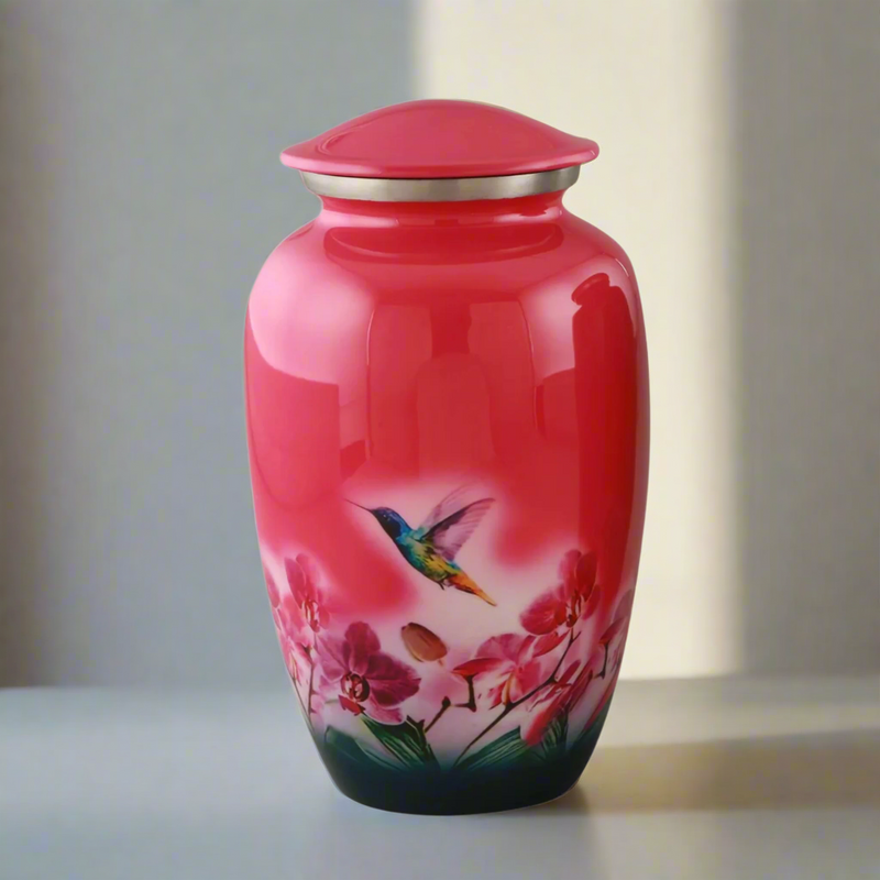 Royal Rapture Urns For Ashes Handcrafted Hummingbird Urn For Adult Female Love Urn Cremation Funeral Memorial