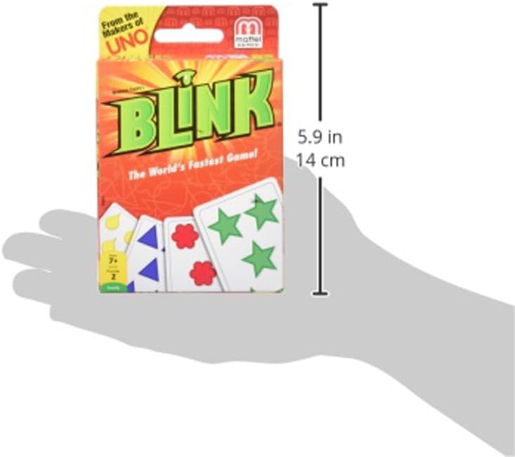 Mattel Games Reinhard Staupe's Blink Family Card Game, Travel-Friendly, with 60 Cards and Instructions, Great for 7 Year Olds and Up