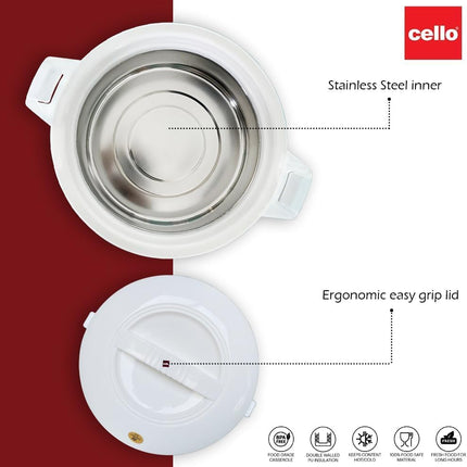 Cello Chef Deluxe 1250ml Insulated Hot Pot Casserole Food Warmer CE-1500 Cooler Thick Durable Base