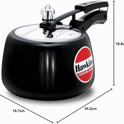 Hawkins Contura Hard Anodized Pressure Cooker 1.5L to 6.5L Curved Body Energy Efficient Cooker