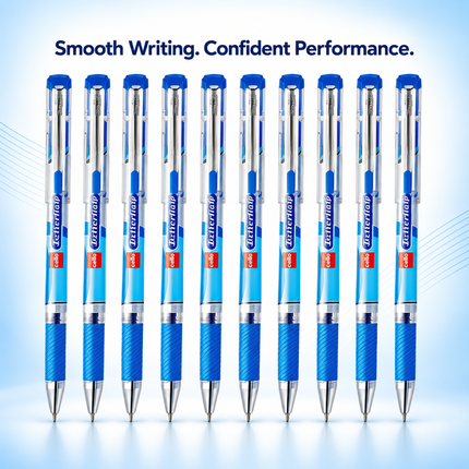 Cello Techno Tip Ball Pens Pack of 10 Blue Ink Smooth Writing Pens