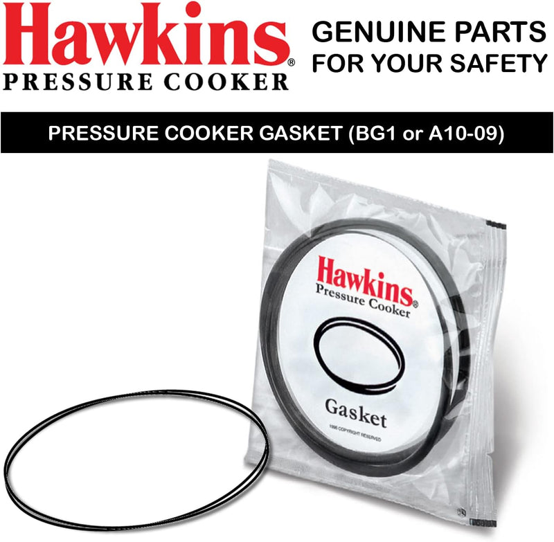 HAWKINS A10-09 Gasket Sealing Ring for Pressure Cookers, 2 to 4-Liter, Black, Rubber, 4.2 Quarts