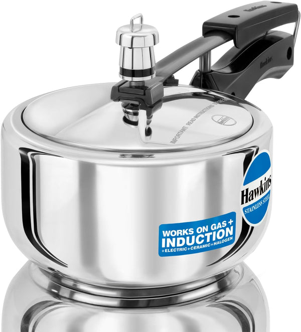 Hawkins Stainless Steel Induction Compatible Pressure Cooker, Silver