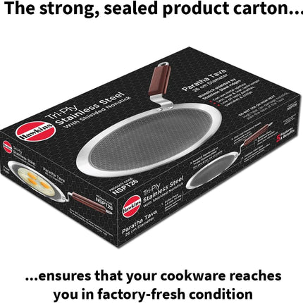 Hawkins Futura Triply Stainless Steel Non Stick Tava 26cm 28cm Shielded Honeycomb Dosa Paratha Pan Induction Compatible