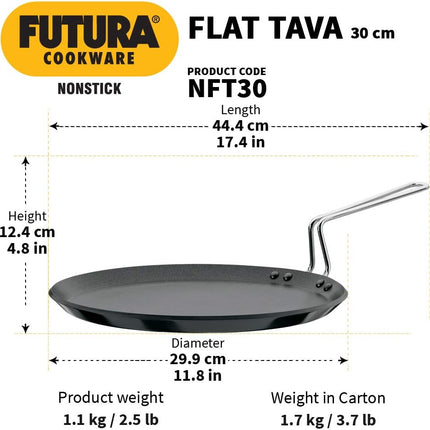 Hawkins Futura 26cm 30cm Non Stick Flat Tava Hard Anodised Aluminium Dosa Tawa PFOA Free Griddle Pan