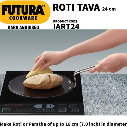Hawkins Futura Hard Anodised Roti Tava 24cm Aluminium Griddle Roti Chapati Paratha
