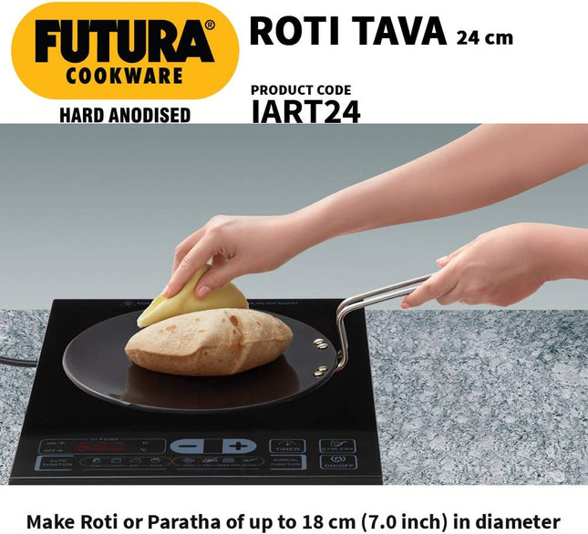 Hawkins Futura Hard Anodised Roti Tava 24cm Aluminium Griddle Roti Chapati Paratha