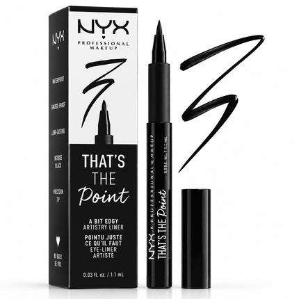 NYX Professional Makeup That's The Point Black Artistry Eyeliner Waterproof Liquid Eyeliner Pen 1.1ml