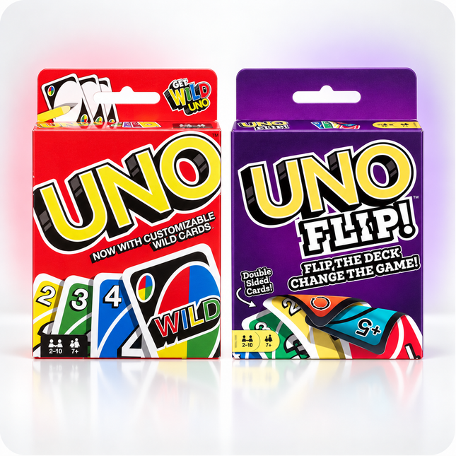 Mattel Card Games Collection UNO Flip DOS Pic Flip ICONIC Family Games