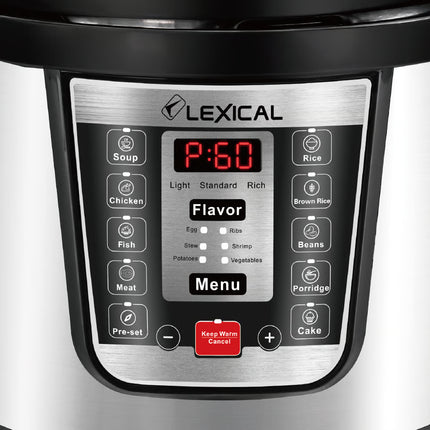 Lexical Germany 6L Electric Pressure Cooker 1000W Digital Multi Cookware EU Plug