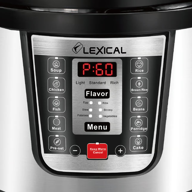 Lexical Germany 6L Electric Pressure Cooker 1000W Digital Multi Cookware EU Plug