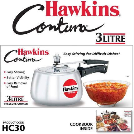 Hawkins Contura Aluminium Pressure Cooker 2L 3L 4L 5L Silver Cooker Gas Electric Stove
