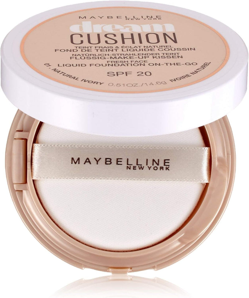 Maybelline Dream Cushion Liquid Foundation - 01 Natural Ivory - 30ml - Fresh Finish, Medium