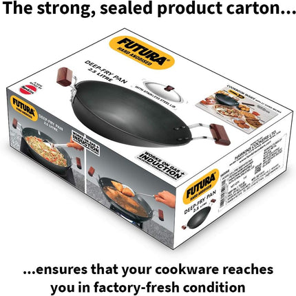 Hawkins Futura Hard Anodised Flat Bottom Kadai 2.5L 3.75L