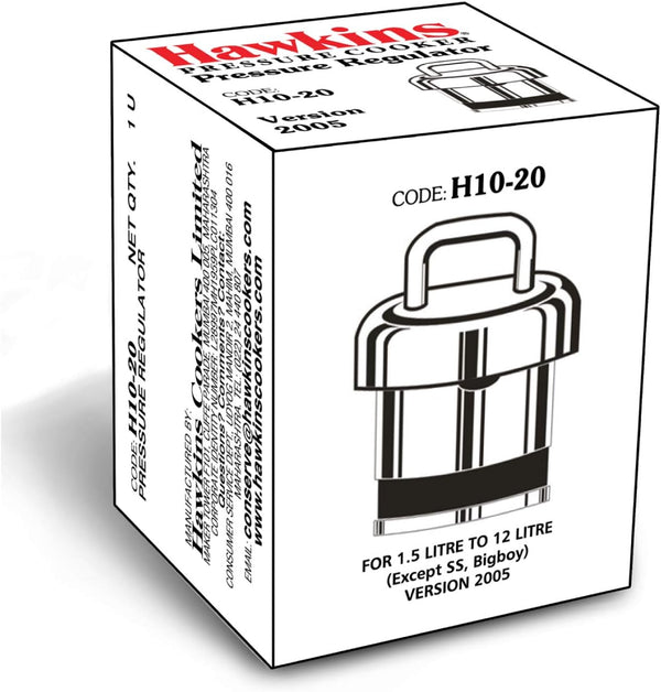 Hawkins Brass Vent Weight/Pressure Regulator For All Hawkins Pressure Cookers From 1.5 Litre To 12 Litre, Silver, Standard (H10-20), 1.5 Liter