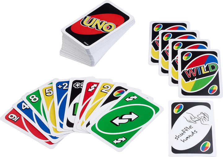 Close-up of UNO Wild Card and Swap Hands action cards