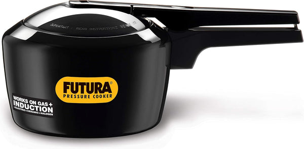 Hawkins Futura Pressure Cooker, Hard Anodised Pressure Cooker, Induction Cooker, Small Cooker, Black