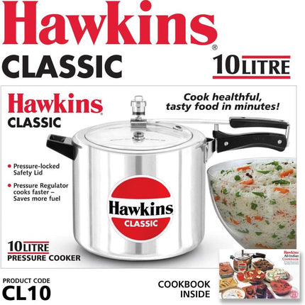 Hawkins Classic Aluminium Pressure Cooker 1.5L to 10L Silver Cooker Pressure Regulator