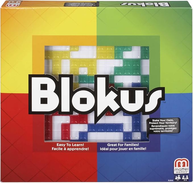 Mattel Games Blokus, Family Board Game for Kids and Adults for Party Game Night, Strategy Game in french, Engaging Gift for Kids, 2 to 4 Players, Ages 7 and Up, in French, (packaging may vary)