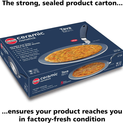 Hawkins Ceramic Non Stick Tava 24cm Induction Griddle with German Ceramic Coating