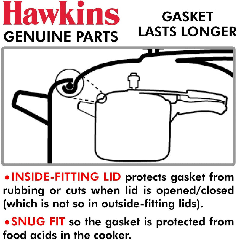 Hawkins B10-09 Gasket for 3.5 to 8-Liter Pressure Cooker Sealing Ring, Medium, Black