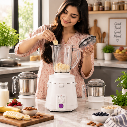 Sujata Supermix 900W Indian Mixer Grinder with 3 Stainless Steel Jars for Wet Dry Grinding and Chutney