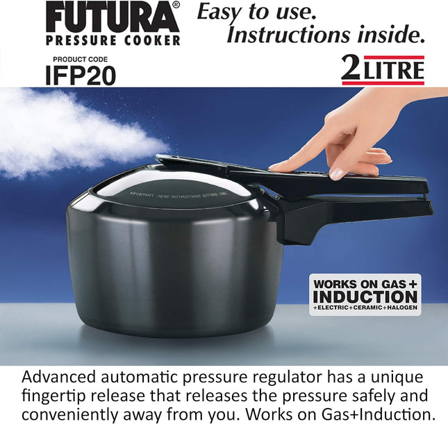 Hawkins Futura Hard Anodised Cooker with Induction Compatible Base for Gas and Electric Stove