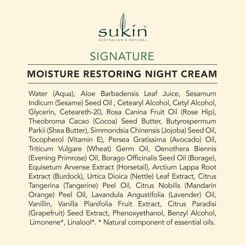 Sukin Organics Moisture Restoring Night Cream, 4.06 Fl. Oz.