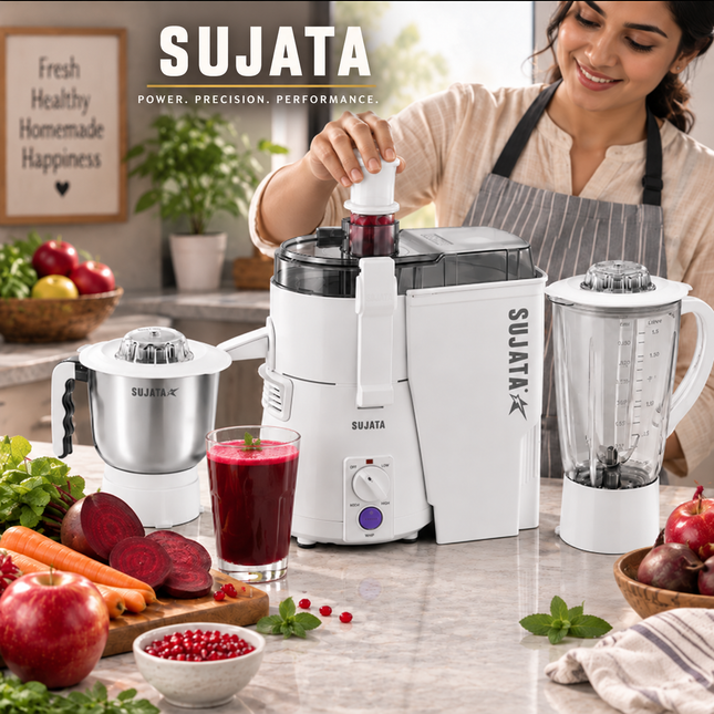 Sujata Powermatic Plus 900W Indian Juicer Mixer Grinder for Grinding Blending and Juice Extraction